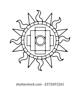 Vector Traditional Inca Symbol Chakana Icon Illustration Isolated