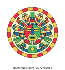 Ilustración de icono de inti de símbolo inca tradicional vectorial aislada