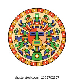 Ilustración de icono de inti de símbolo inca tradicional vectorial aislada