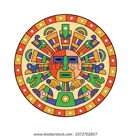 Vector Traditional Inca Symbol Inti Icon Illustration Isolated