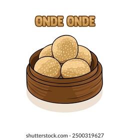 vector of traditional Indonesian food, onde onde