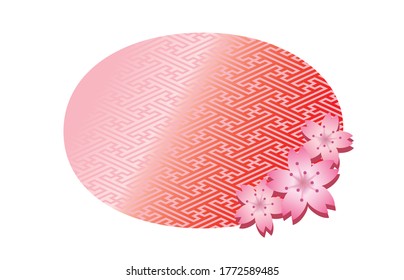 Vector traditional Japanese fan icons and ribbon background illustrations for title text and more variations 