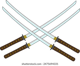 Vector of traditional Japanese katana sword