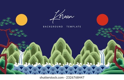 Vector of traditional Korean background design