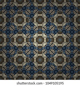 Vector traditional muslim background in beige, gray and black colors. East culture, indian heritage, arabesque, persian motif. Seamless arabic geometric pattern.
