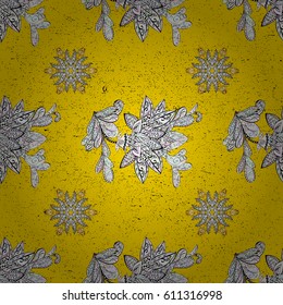 Vector traditional orient ornament. pattern on yellow background with golden elements. 