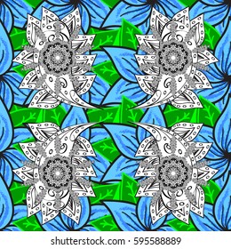 Vector traditional orient ornament. Vintage pattern on petals background with white elements. Seamless classic white pattern.