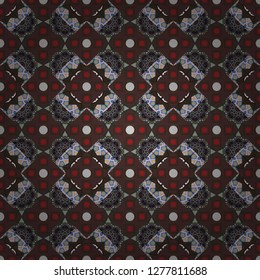 Vector traditional oriental background in gray, red and brown colors. Tribal ethnic arabic, indian, turkish patern ornament. Seamless pattern with the pre-existing geometry in the drawing.