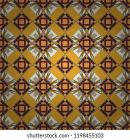 Vector traditional oriental background in orange, red and white colors. Seamless pattern with the pre-existing geometry in the drawing. Tribal ethnic arabic, indian, turkish patern ornament.