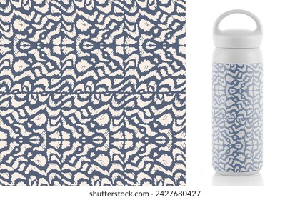 Vector traditional ornamental Ethnic pattern on tumbler mock up. Embroidery colorful trend ethnic pattern. Design for ikat, blanket, fabric, clothing, carpet, textile, ethnic, batik, embroidery.