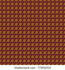 Vector traditional ornamental flower pattern on dress mockup. Can be used in dressing clothes, textiles. Embroidery colorful trend floral seamless pattern in brown, yellow and red colors.