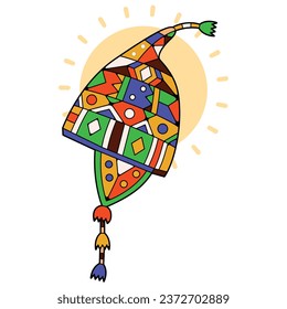 Vector Traditional Peru Hat Icon Illustration Isolated