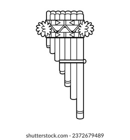 Vector Traditional Peru Panflute Icon Illustration Isolated