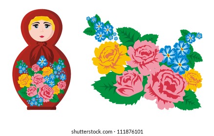 Vector Traditional Russian matryoshka