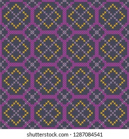 Vector traditional seamless pattern  knitted