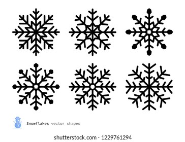 Vector traditional snowflakes set