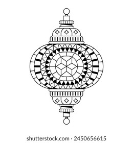 Vector Traditional Turkish Lantern Cartoon Illustration Isolated