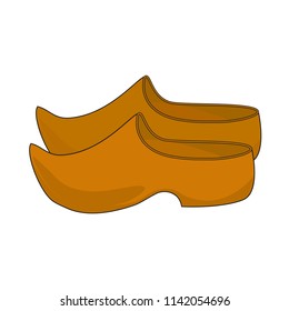 Vector traditional wooden shoes.