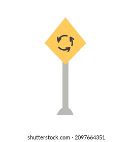 Vector traffic circle traffic sign hand drawn naive art