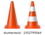 Vector traffic cone on white background 