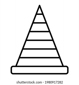 Diseño de iconos de contorno de cono de tráfico de vectores
