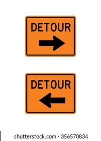 Vector Traffic Detour Sign