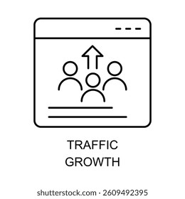 Vector for Traffic Growth. A symbol representing the growth of online traffic and website performance with editable stroke.