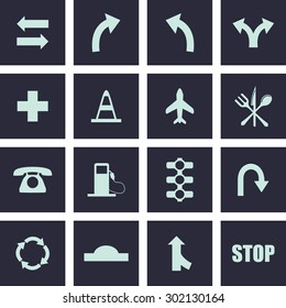 Vector Traffic Icons For Web & Mobile. Eps-10.