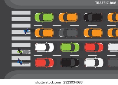 vector traffic jam on the street
