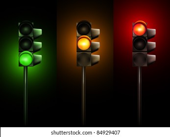 Vector Traffic Lamps