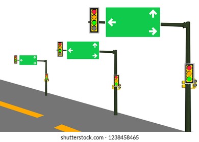Vector traffic light 3d