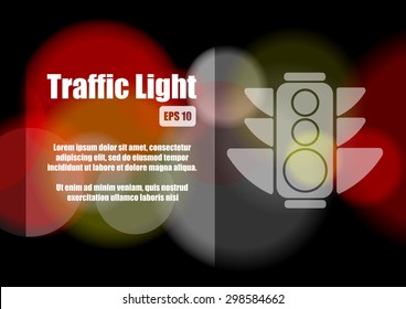 Vector : Traffic light and bokeh abstract background