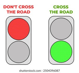 Vector traffic light for cars and people
Traffic light icons do not cross the road, you can cross the road