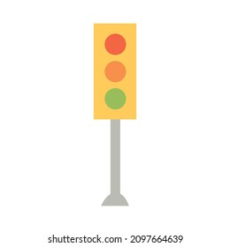 Vector traffic light hand drawn naive art