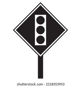 Vector traffic light icon in flat style. Creative traffic light sign template.