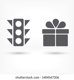 Vector traffic light Icon .  Illustration design