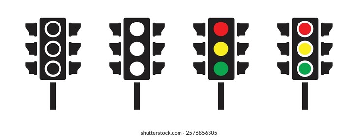 Vector Traffic Light Icon Silhouette