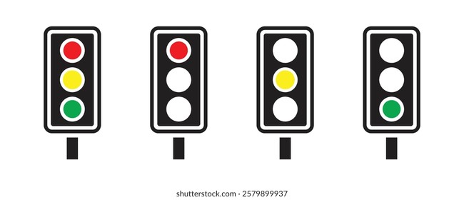 Vector Traffic Light Icon Silhouette