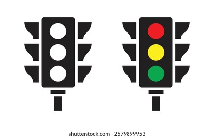 Vector Traffic Light Icon Silhouette