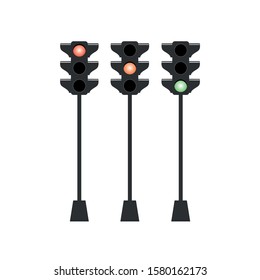 Vector traffic light icon. Transportation traffic light symbol icon