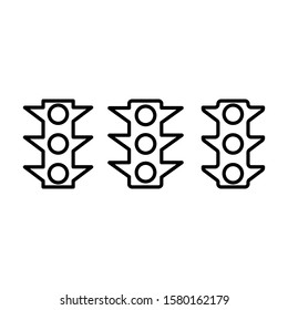 Vector traffic light icon. Transportation traffic light symbol icon