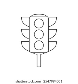 Vector traffic light line Icon on white