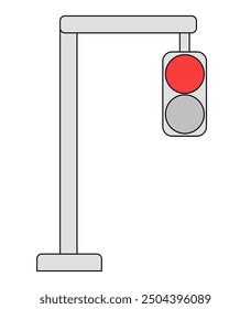 Vector traffic light on red light pole for cars and people
Traffic light icons do not cross the road