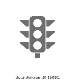 Vector traffic light, signal light grey icon.