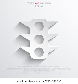Vector traffic light web flat icon. Eps 10 illustration.