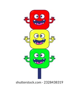 vector traffic lights maskot design
