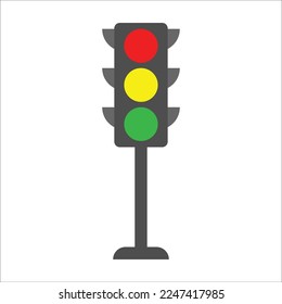 VECTOR TRAFFIC LIGHTS , RED, YELLOW, GREEN WITH WHITE BACKGROUND