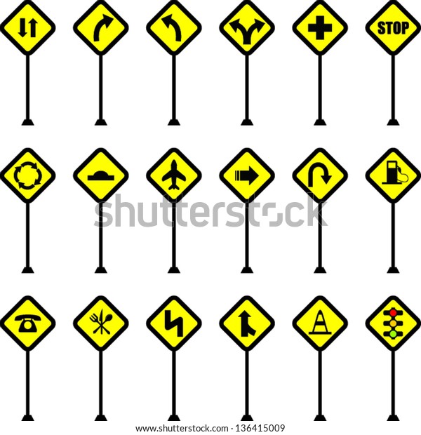 vector traffic sign on\
white background