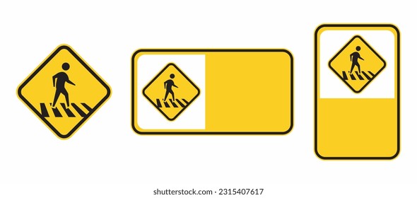 vector traffic sign people crossing the road