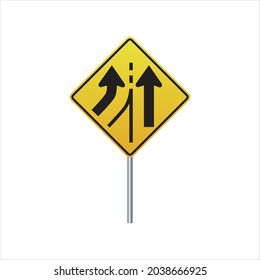 Señal de tráfico de vectores Señal de cruce de carretera lateral inclinada en la ilustración izquierda, eps 10.